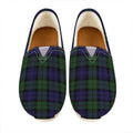 Black Watch Tartan Pattern Print Casual Shoes