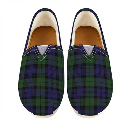 Black Watch Tartan Pattern Print Casual Shoes