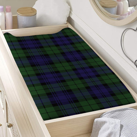 Black Watch Tartan Pattern Print Changing Pad Cover