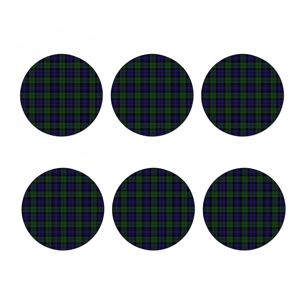 Black Watch Tartan Pattern Print Coaster Set