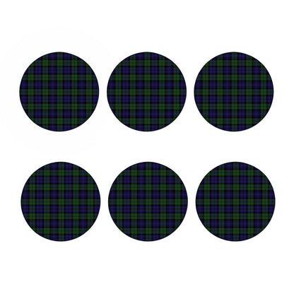 Black Watch Tartan Pattern Print Coaster Set