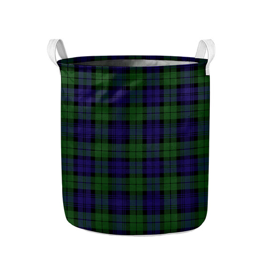Black Watch Tartan Pattern Print Collapsible Laundry Basket