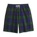 Black Watch Tartan Pattern Print Cotton Shorts