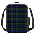 Black Watch Tartan Pattern Print Crossbody Lunch Bag