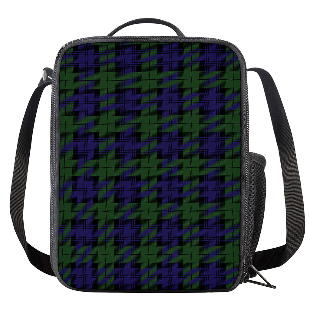 Black Watch Tartan Pattern Print Crossbody Lunch Bag