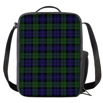 Black Watch Tartan Pattern Print Crossbody Lunch Bag