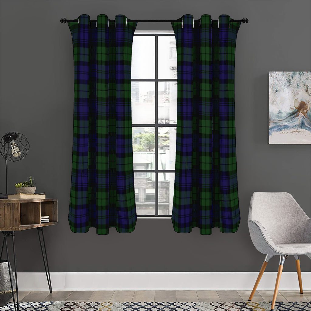 Black Watch Tartan Pattern Print Curtain