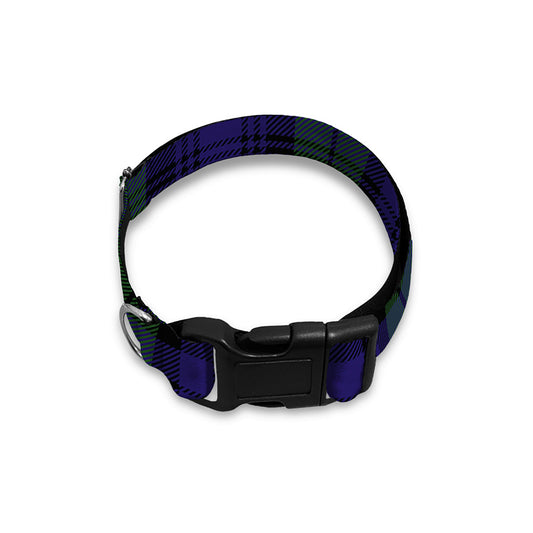 Black Watch Tartan Pattern Print Dog Collar