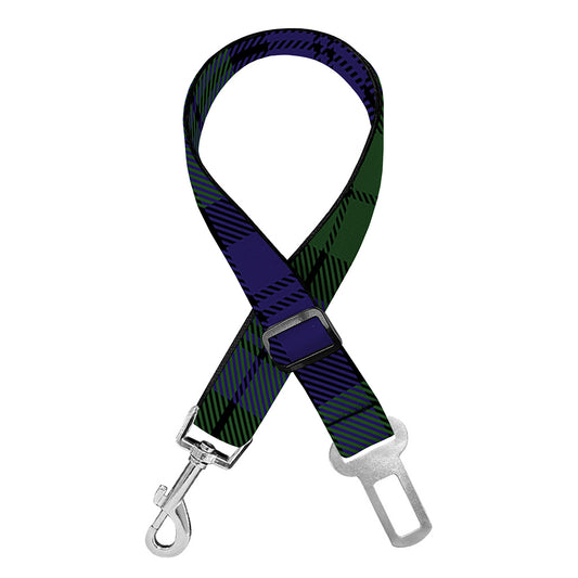 Black Watch Tartan Pattern Print Dog Seat Belt