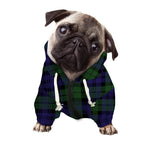 Black Watch Tartan Pattern Print Dog Zip Up Hoodie
