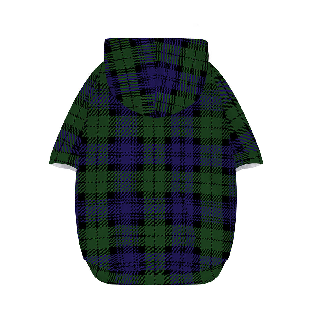 Black Watch Tartan Pattern Print Dog Zip Up Hoodie