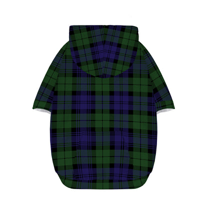 Black Watch Tartan Pattern Print Dog Zip Up Hoodie