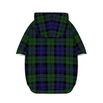 Black Watch Tartan Pattern Print Dog Zip Up Hoodie