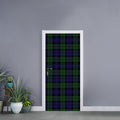 Black Watch Tartan Pattern Print Door Sticker