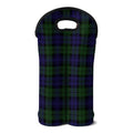 Black Watch Tartan Pattern Print Double Neoprene Wine Tote