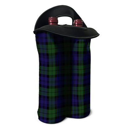 Black Watch Tartan Pattern Print Double Neoprene Wine Tote