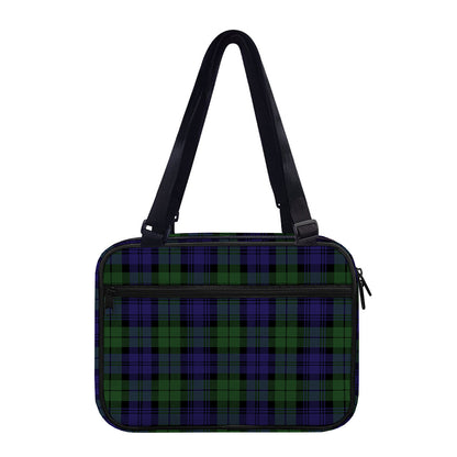 Black Watch Tartan Pattern Print Double Strap Bible Bag