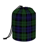Black Watch Tartan Pattern Print Drawstring Makeup Bag