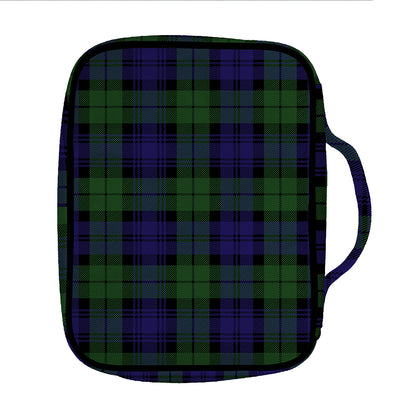 Black Watch Tartan Pattern Print Front Pocket Bible Bag