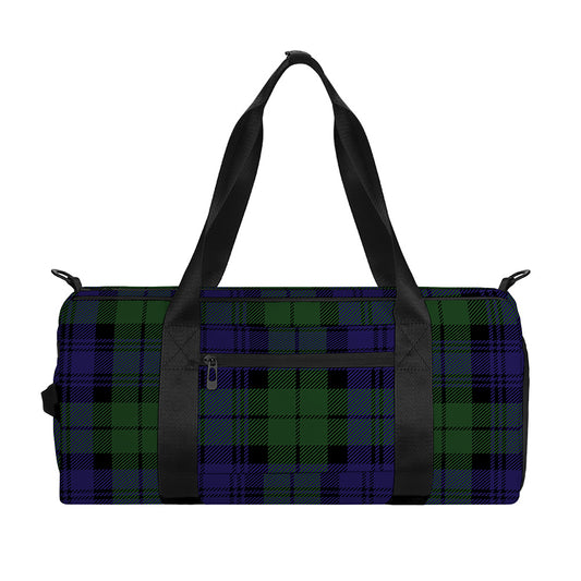 Black Watch Tartan Pattern Print Gym Bag
