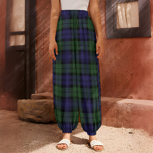 Black Watch Tartan Pattern Print Harem Pants