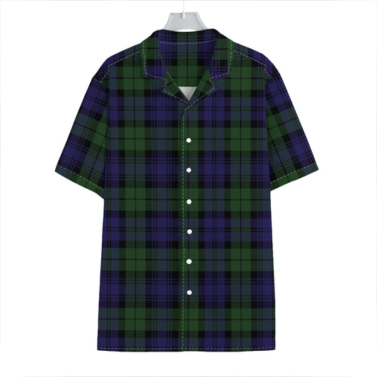 Black Watch Tartan Pattern Print Hawaiian Shirt
