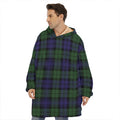 Black Watch Tartan Pattern Print Hoodie Blanket