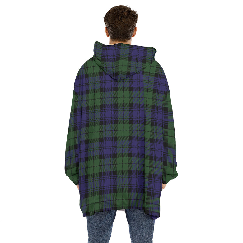 Black Watch Tartan Pattern Print Hoodie Blanket
