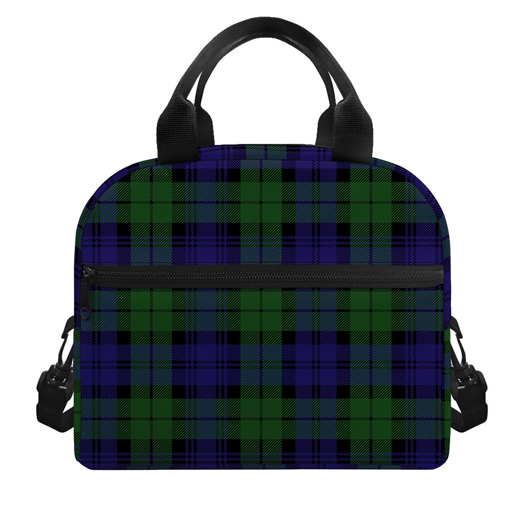 Black Watch Tartan Pattern Print Insulated Lunch Bag