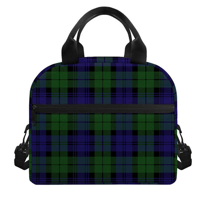 Black Watch Tartan Pattern Print Insulated Lunch Bag
