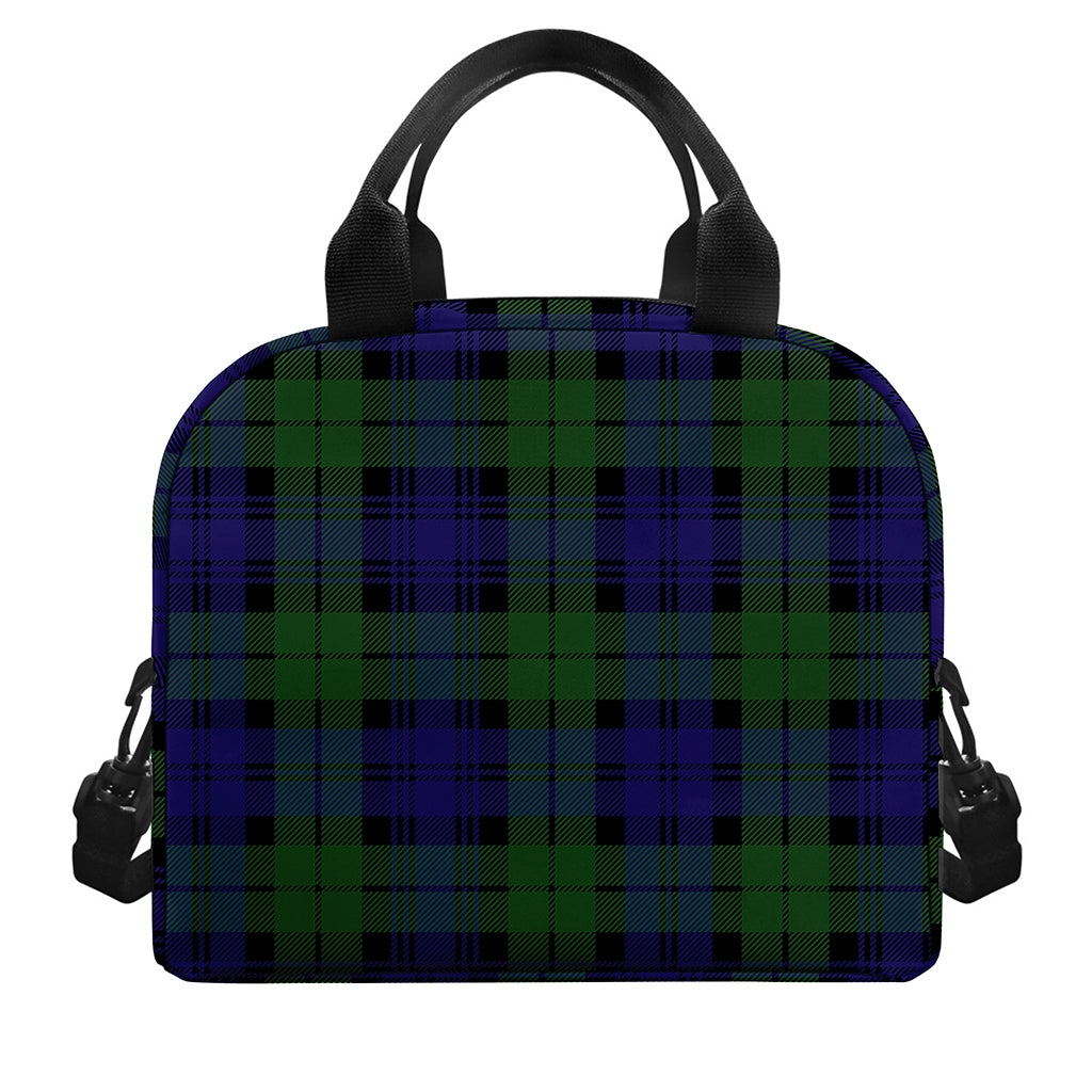 Black Watch Tartan Pattern Print Insulated Lunch Bag