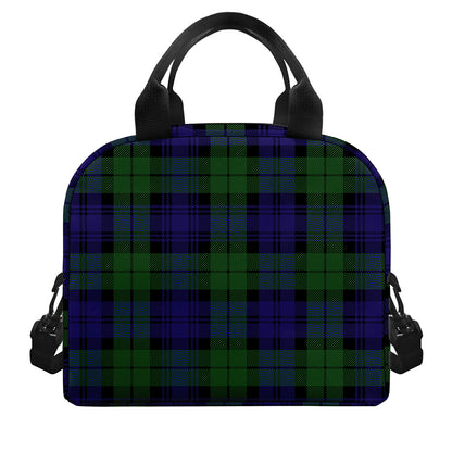 Black Watch Tartan Pattern Print Insulated Lunch Bag