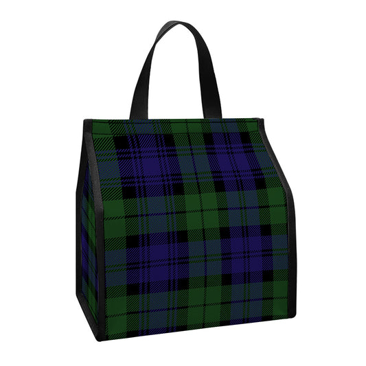 Black Watch Tartan Pattern Print Insulated Lunch Tote