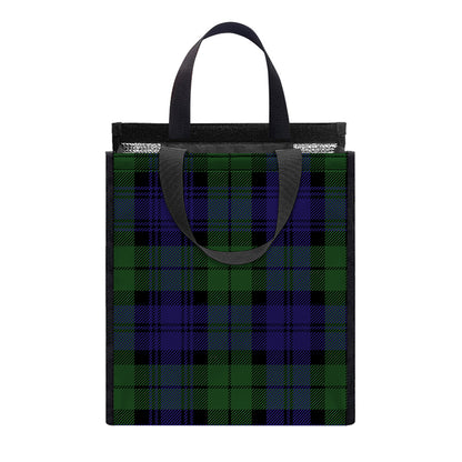 Black Watch Tartan Pattern Print Insulated Lunch Tote
