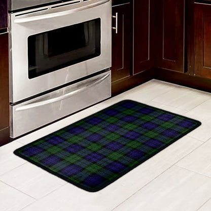 Black Watch Tartan Pattern Print Kitchen Mat