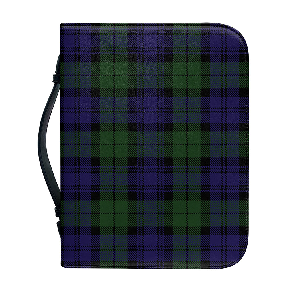 Black Watch Tartan Pattern Print Leather Bible Cover