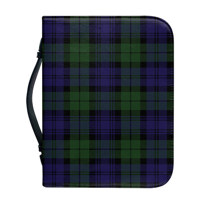 Black Watch Tartan Pattern Print Leather Bible Cover