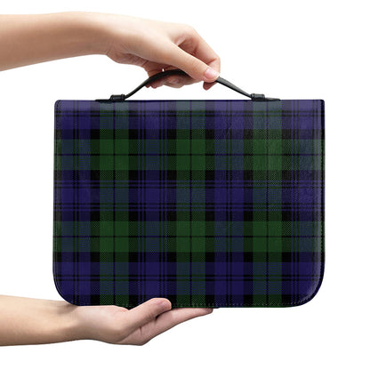 Black Watch Tartan Pattern Print Leather Bible Cover
