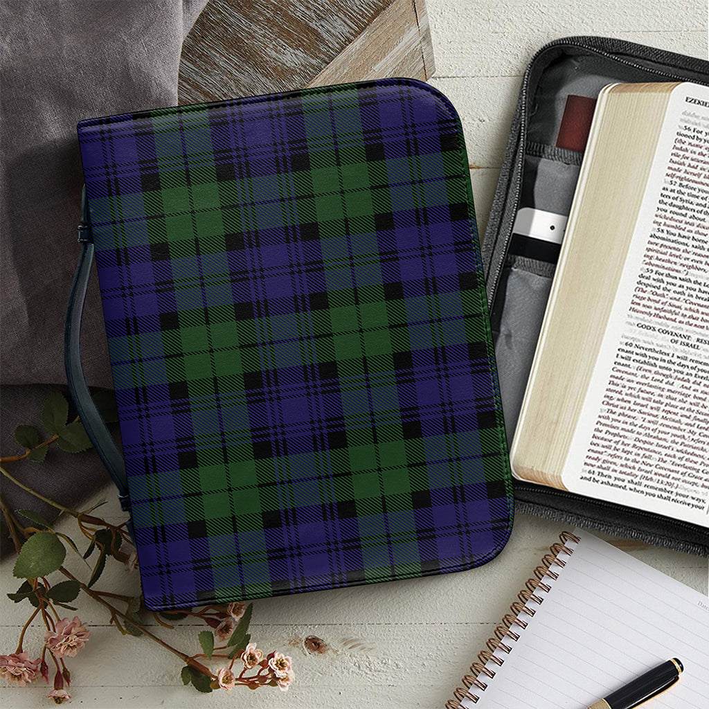 Black Watch Tartan Pattern Print Leather Bible Cover