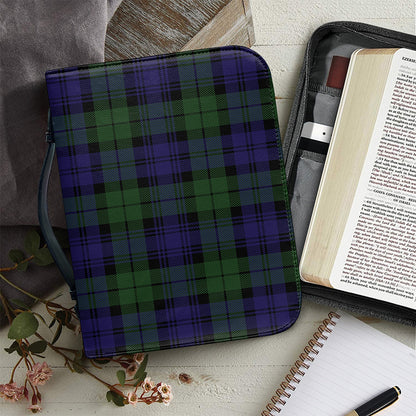 Black Watch Tartan Pattern Print Leather Bible Cover