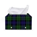 Black Watch Tartan Pattern Print Leather Tissue Box Cover