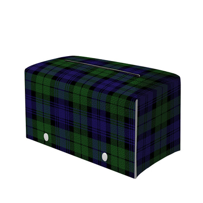Black Watch Tartan Pattern Print Leather Tissue Box Cover