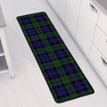 Black Watch Tartan Pattern Print Long Kitchen Mat