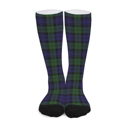 Black Watch Tartan Pattern Print Long Socks