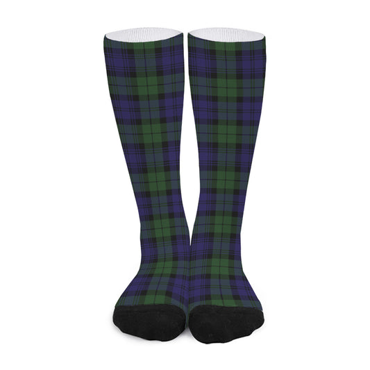 Black Watch Tartan Pattern Print Long Socks