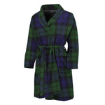 Black Watch Tartan Pattern Print Men's Bathrobe