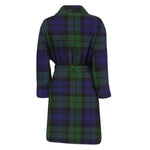 Black Watch Tartan Pattern Print Men's Bathrobe