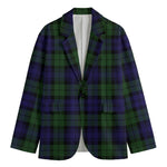 Black Watch Tartan Pattern Print Men's Blazer