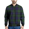 Black Watch Tartan Pattern Print Men's Bomber Jacket