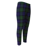Black Watch Tartan Pattern Print Men's Compression Pants